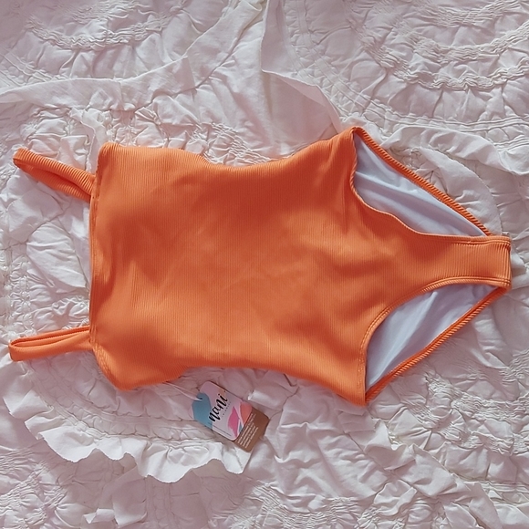 Nani Textured Sandbar Tangerine One Piece Swimsuit - Picture 3 of 7